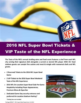 2016 NFL Super Bowl Package Experience (Presented by Taste of the NFL)